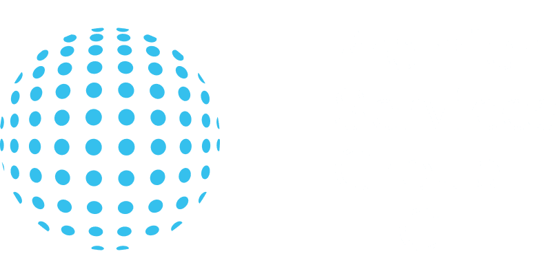 A blue dotted globe icon on the left and the text "Premier Services Group LLC" in white on the right, both on a dark background.